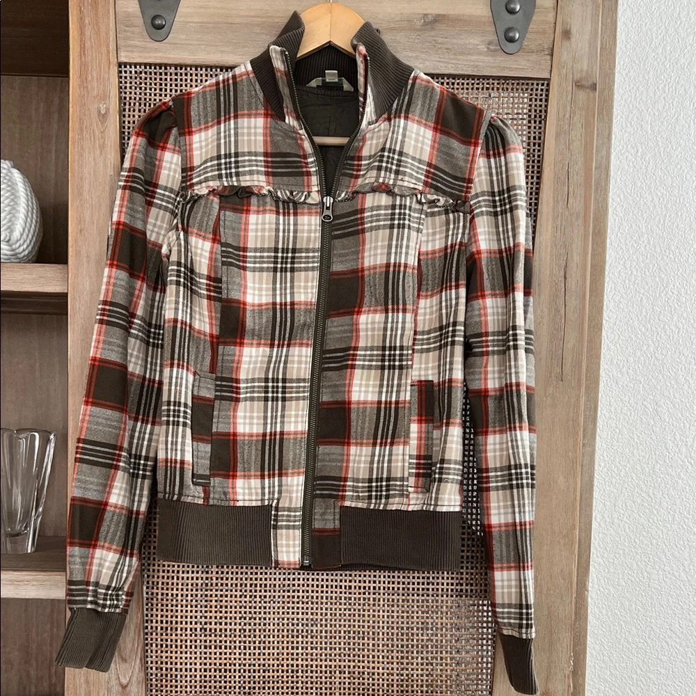 Nordstrom Rubbish Plaid Bomber Jacket - Red, Black, White